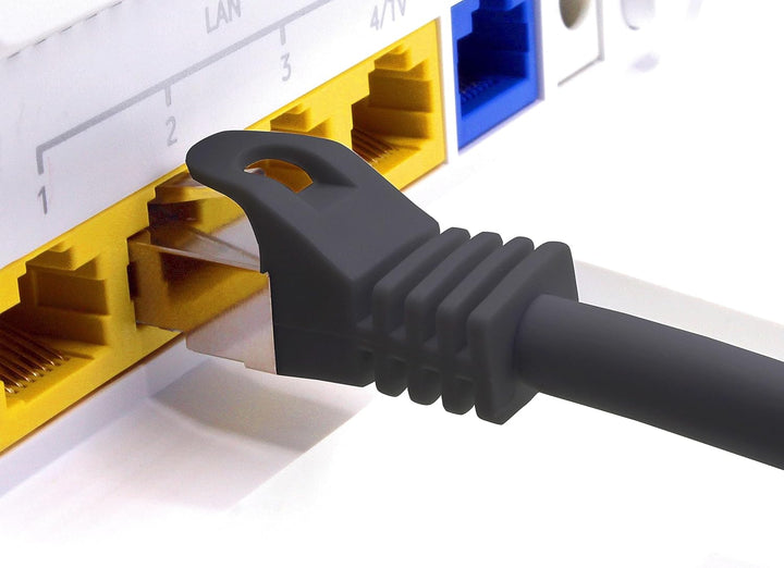 freiwerk 1,5m - schwarz - 5 Stück CAT.7 Netzwerkkabel Lan Ethernet Patch Kabel S-FTP LSZH PIMF 10GB