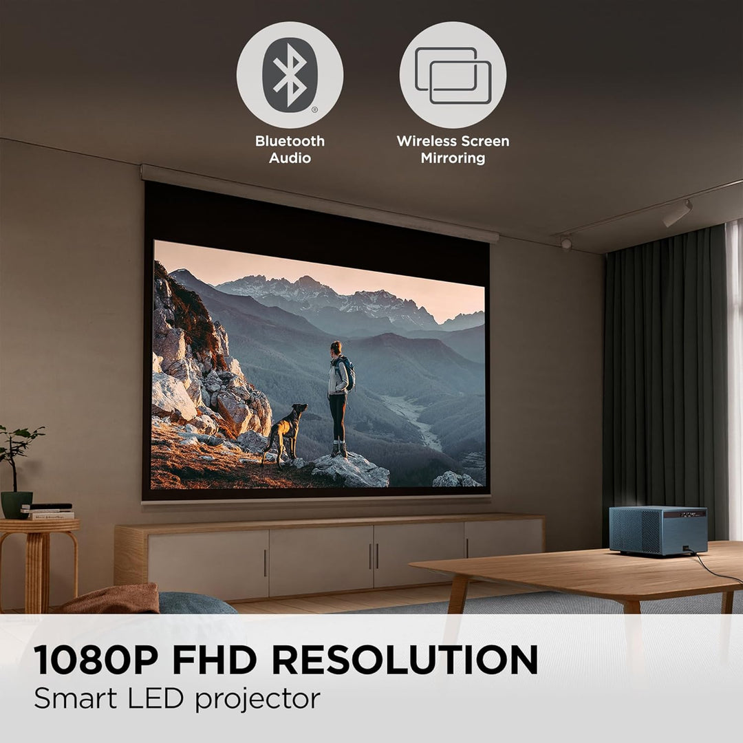ViewSonic LX60HD Beamer Full HD 1080p mit Google TV, Mini Beamer für Heimkino, 630 ANSI Lumen, Autof