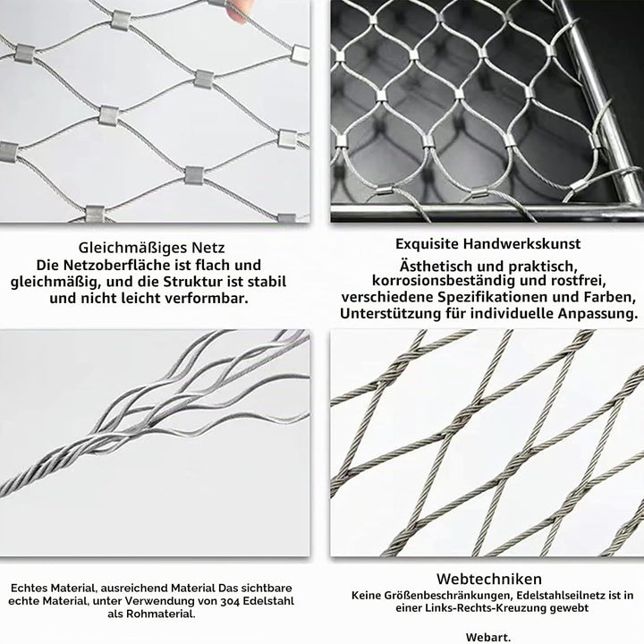 VXHCS 304 Edelstahl-Seilnetz, Flexibles Seil-Geländer-Netz, Galvanisierte Drahtzaunrolle, für Garden