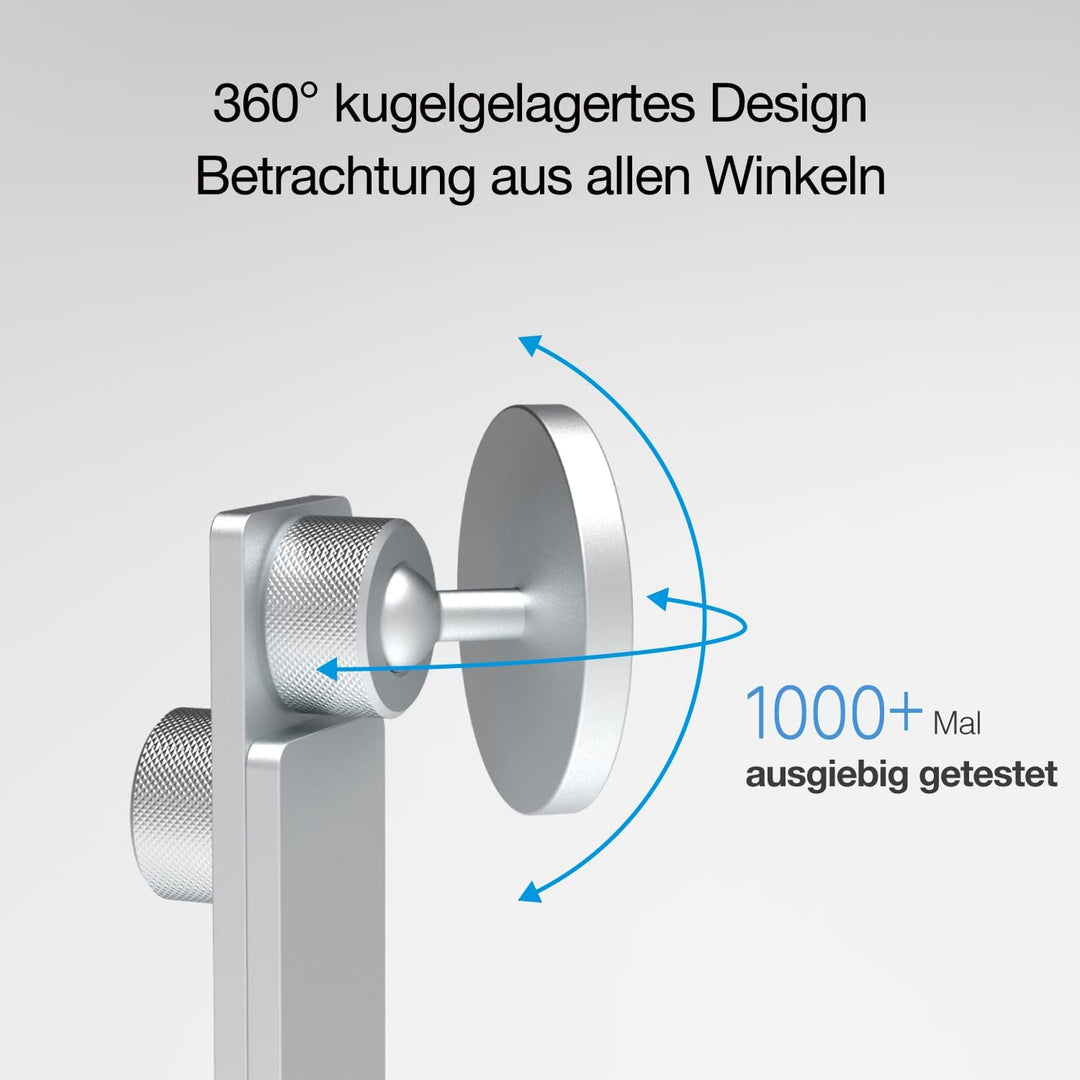 Just Mobile AluDisc Max I Multi-Winkel Tablet Halterung I Magnetischer Tablet Halter kompatibel mit