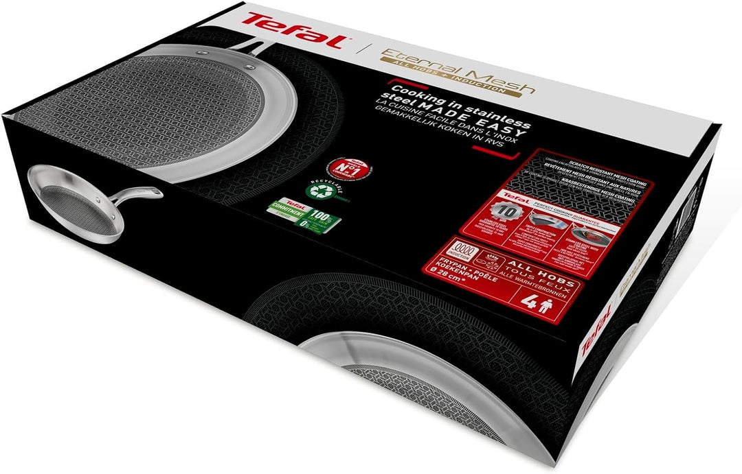 Tefal Eternal Mesh Bratpfanne 28 cm, sichere und kratzfeste Mesh-Versiegelung, geeignet für alle Her