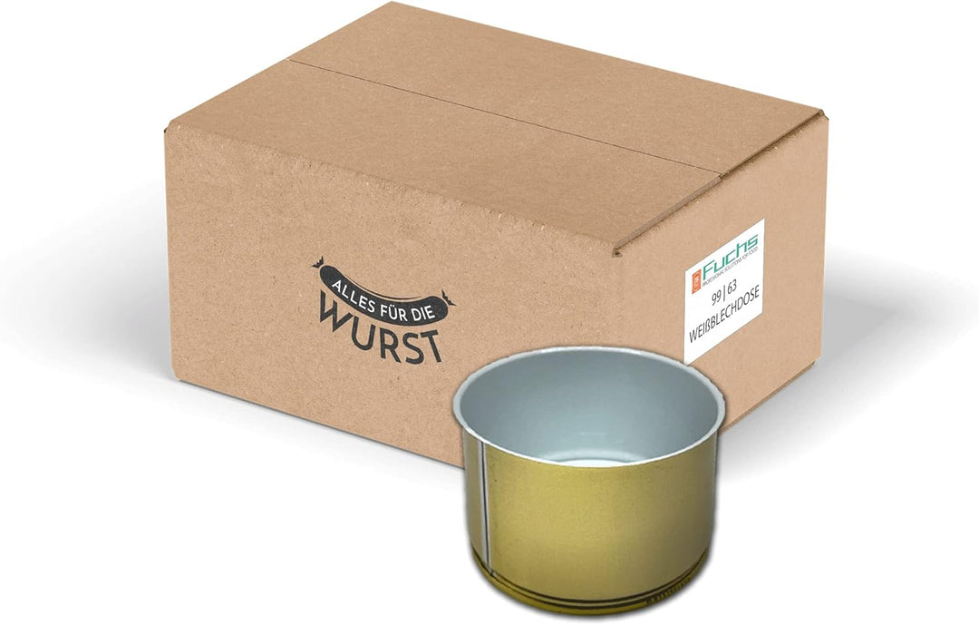 Fuduu.de Weissblechdosen, passend für Wurstherstellung, Grösse 99/63, für alle Brüh - und Kochwursts