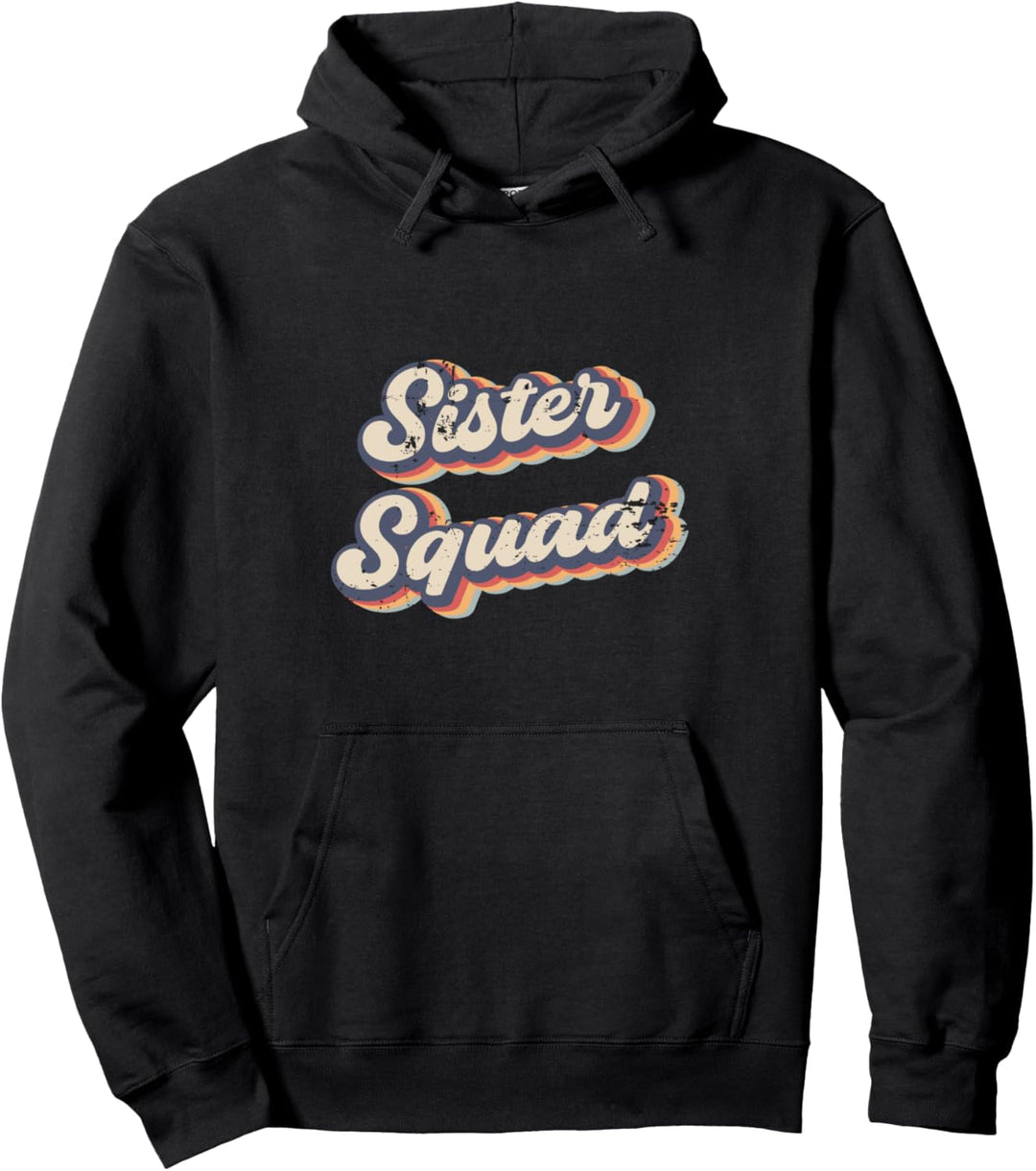 Sister Squad Vintage Rainbow Pullover Hoodie