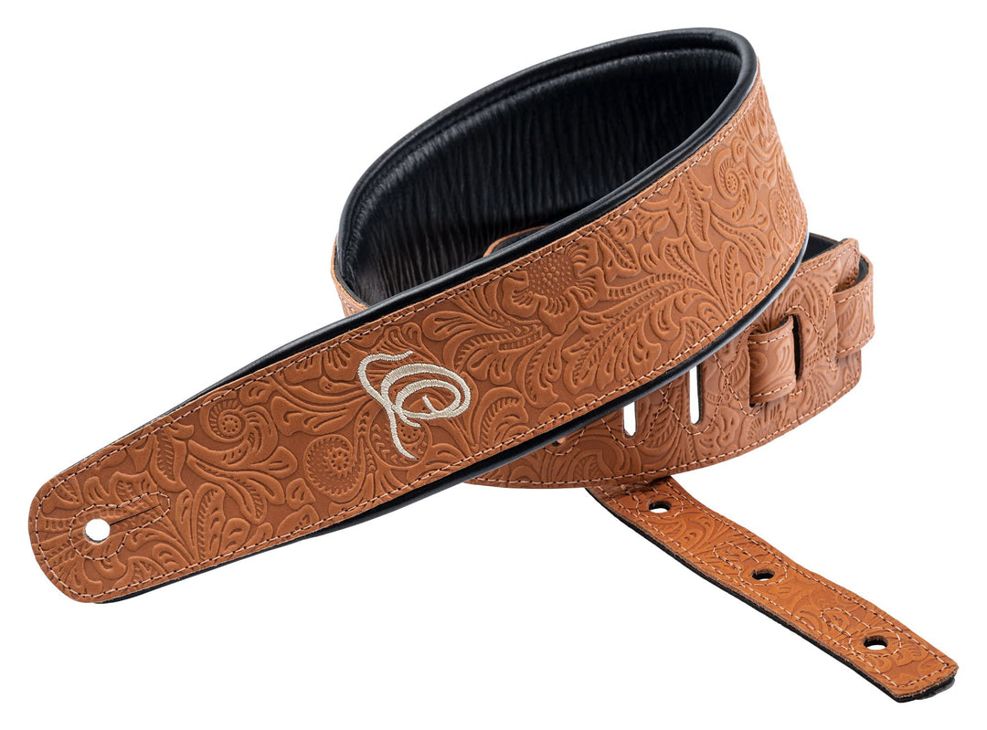 Ortega Guitars Echtleder Gitarrengurt längenverstellbar - Akustik Gitarre / Bass, E-Gitarre, E-Bass