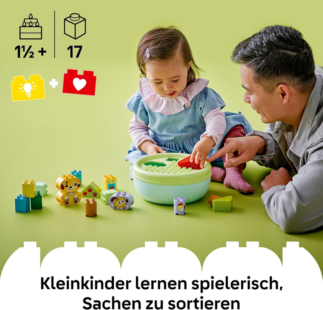 LEGO DUPLO Shape Sorter: Puppy House - Educational Sorting Toy for Toddlers, with Colourful Bricks i