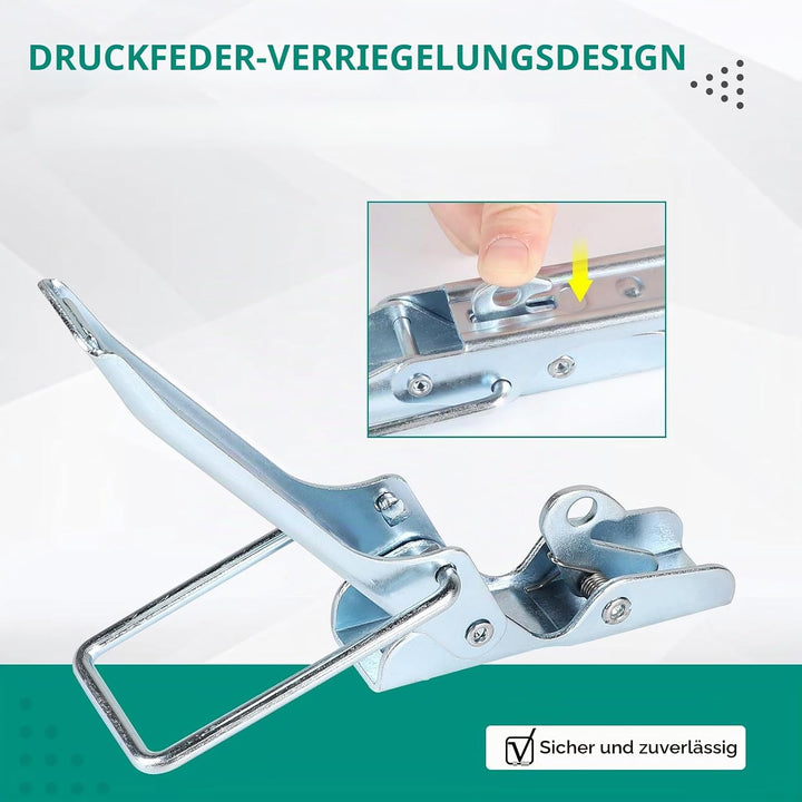 4 X Exzenterverschluss mit Halter 210mm, Spannverschluss Anhänger Bordwandverschluss Verzinkt, Versc