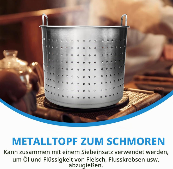 HEMOTON Suppentopf, Siebkorbeinsatz,Meeresfrüchte Kochtopf, Langusten und Krabben Dampftopf, Edelsta