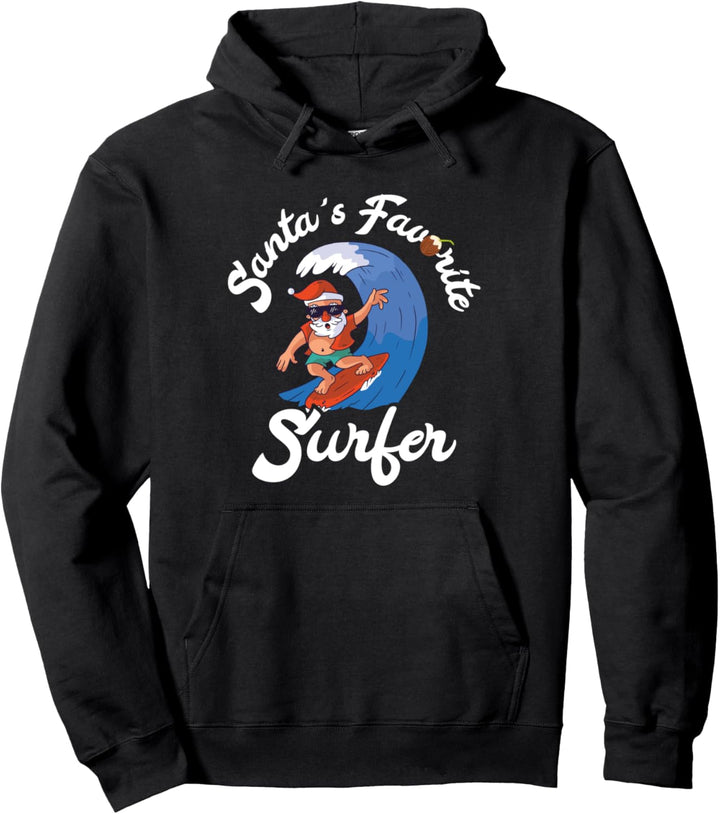 Santas Favorite Surfer Pullover Hoodie