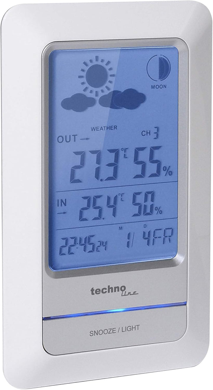Technoline WS 6740 mit Vorhersage von Wettersituation, Anzeige von Mondphasen in Form von Icons, Wei
