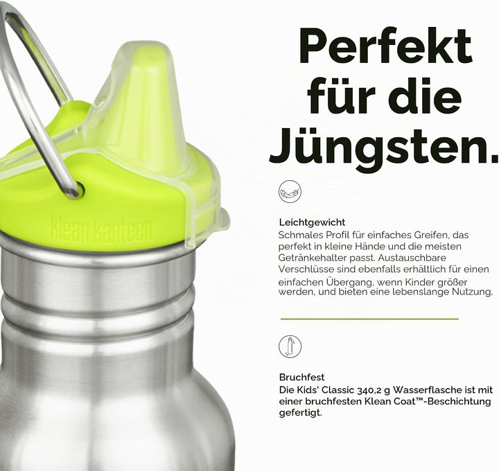 Klean Kanteen Unisex – Babys Klean Kanteen-1008770 Flasche, Brushed Stainless, One Size, Brushed Sta