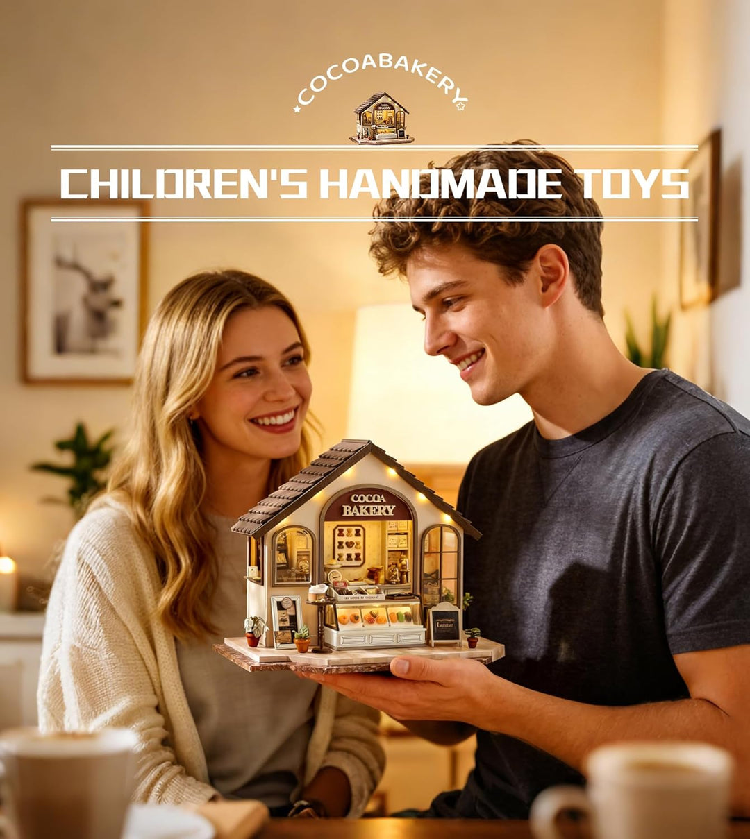 Spilay DIY Miniature House, Mini Handgefertigte Grünes Pflanzenstudio Kit Mit LED-Licht, Schutzhülle