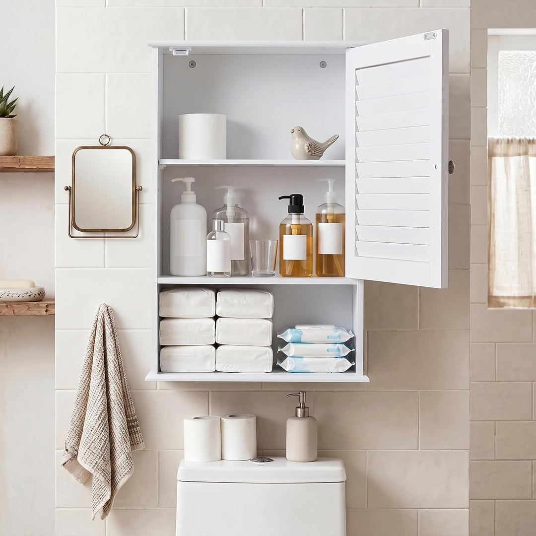 COSTWAY Hängeschrank, Badezimmerschrank hängend, Wandschrank Badschrank mit verstellbarem Einlegebod