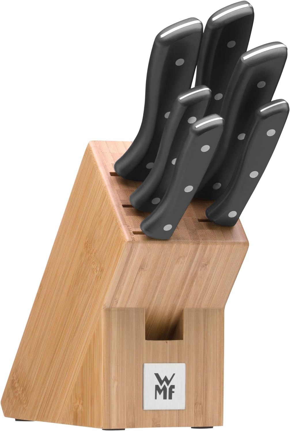 WMF Messerblock mit Messerset 7-teilig, Küchenmesser Set mit Messerhalter, 6 scharfe Messer, Bambus-