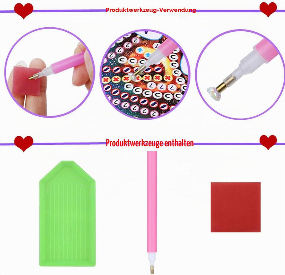 Zerodis Diamant-Malertasche Handgefertigte Wiederverwendbare Kunsthandtasche Diamant-Stickbox für Er