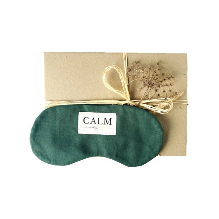 CALM Augenkissen mit Leinsamenfüllung Lavendel, Entspannung, Kühlung, Yoga (Dunkelgrün), Dunkelgr&amp;