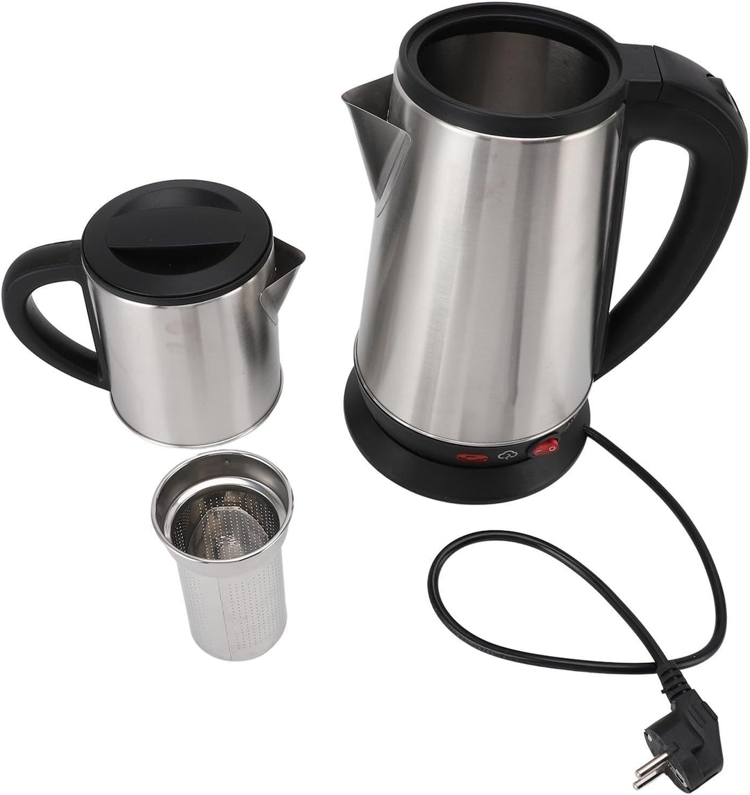 KIMISS Elektrischer Türkischer Wasserkocher -Set - 1L &amp; 2L Edelstahl Doppelkessel Teekanne mit Infus