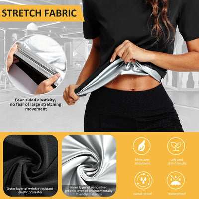 Hocaies Sauna Shirt Damen Neopren Saunaanzüge Fitness Korsett zum Schwitzen Waist Trainer Body Shape