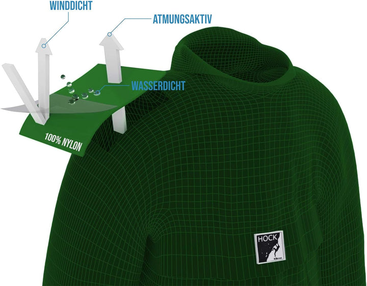 HOCK Regenponcho Wandern 'Kraxen AS' mit Rucksack Regenschutz – Herren & Damen Regencape Atmungsakti