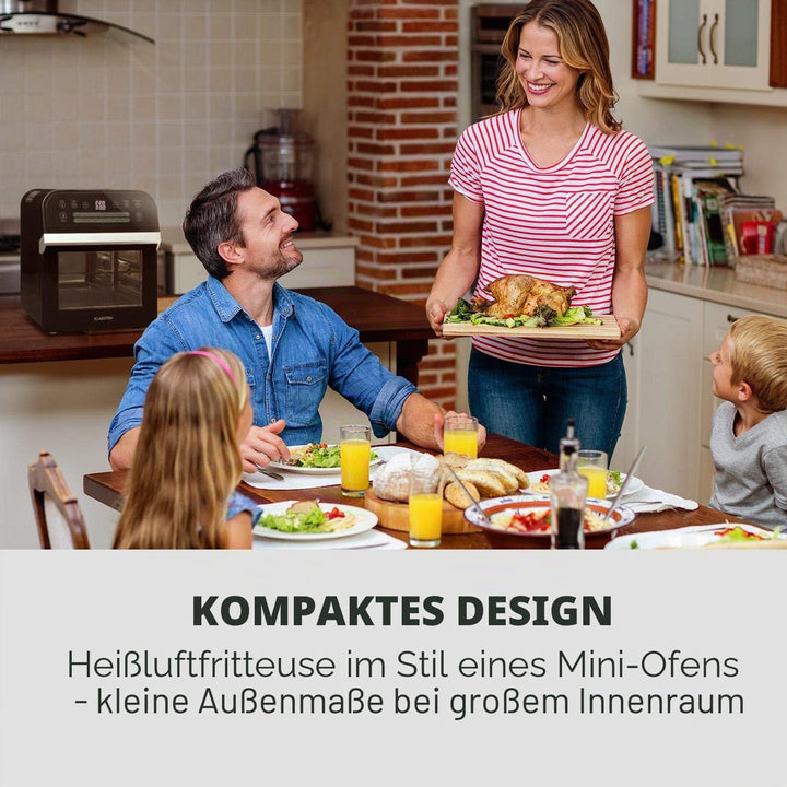 Klarstein AeroVital Cube - Heissluftfritteuse, Heissluftgarer, Airfryer ohne Öl, 50 bis 220 °C, Heis