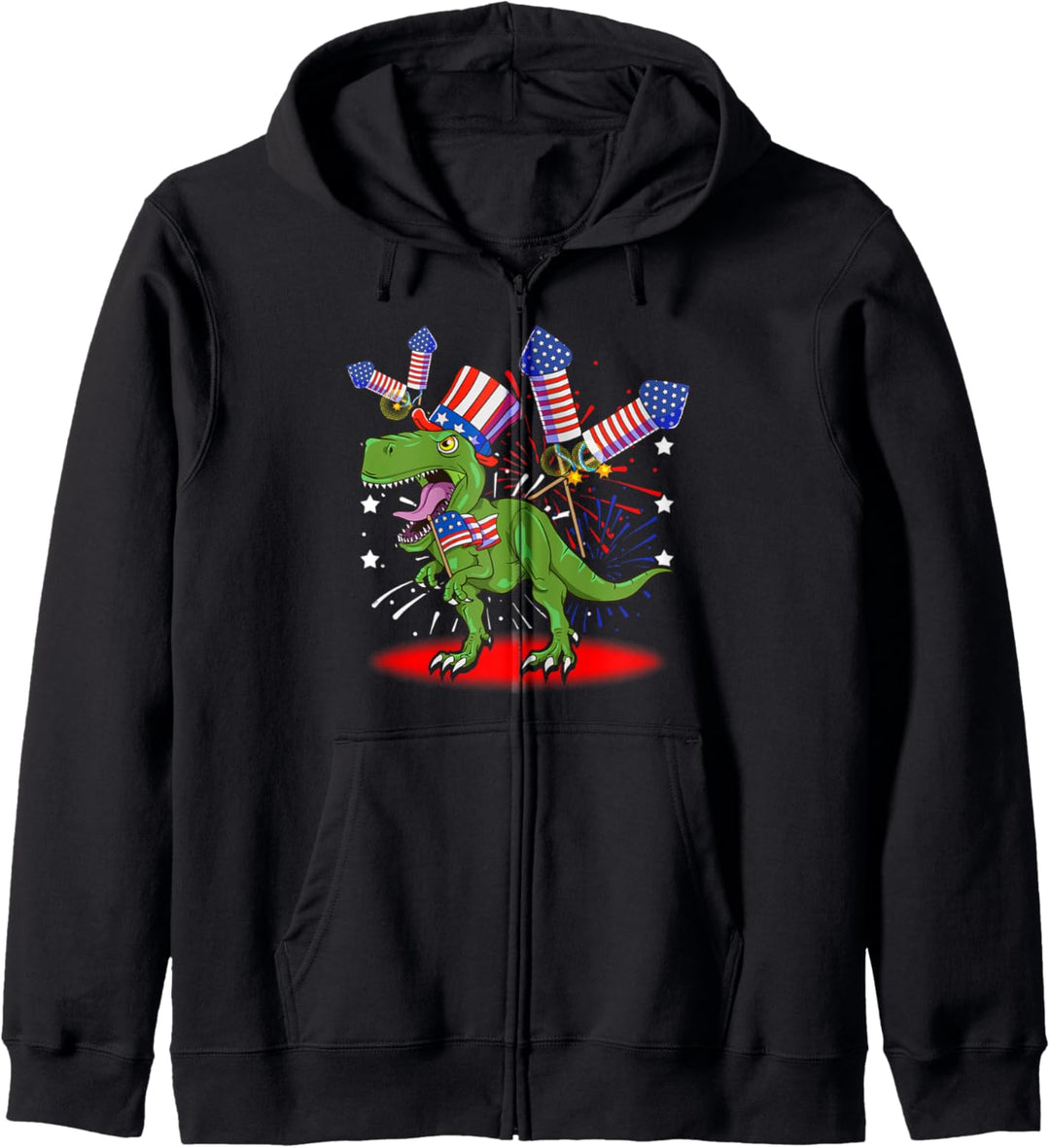 4. Juli Feuerwerk T-Rex Kapuzenjacke