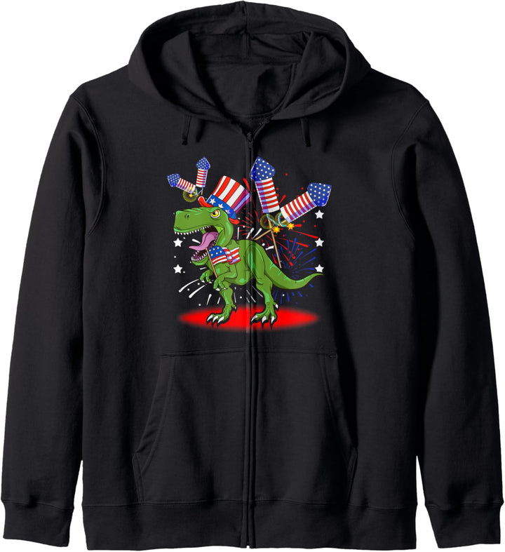 4. Juli Feuerwerk T-Rex Kapuzenjacke