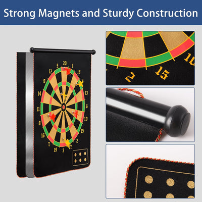 Magnetisch Dartscheibe Kinder mit 12 Sicheren Darts，Doppelseitige Dartboard Geschenke für Kinder 4 5