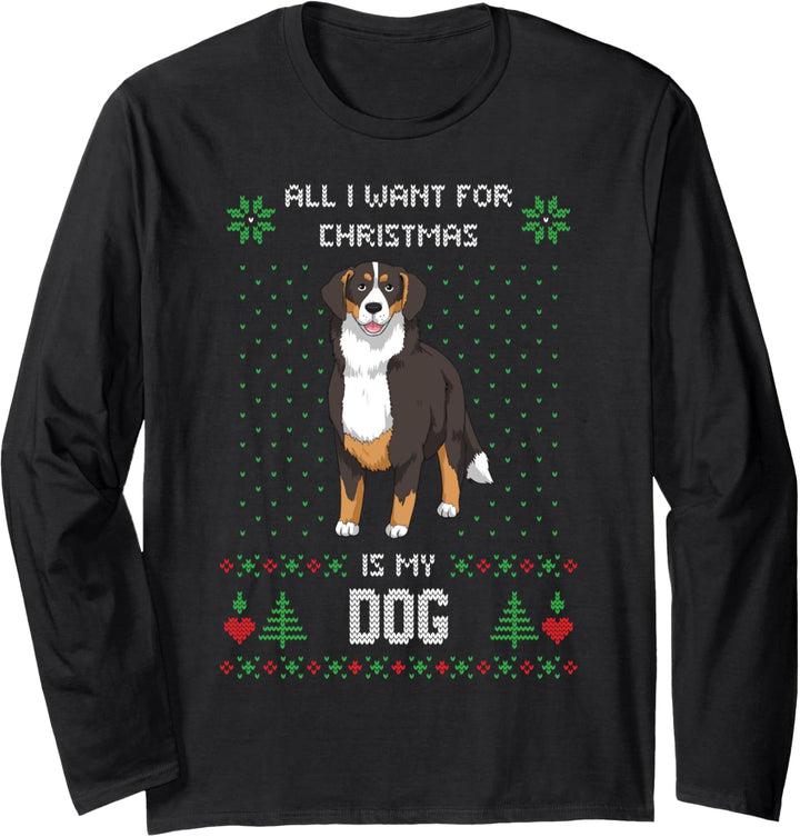 Ugly Sweater Berner Sennenhund Hund Weihnachten Langarmshirt