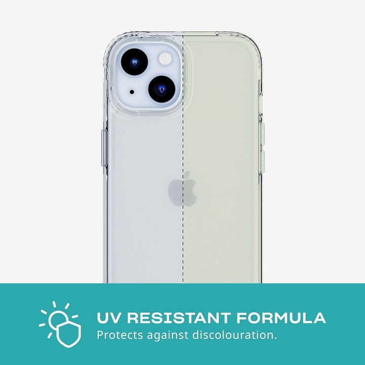 tech21 Evo Clear Hülle für iPhone 15 – Aufprallschutz – transparent Black, Black