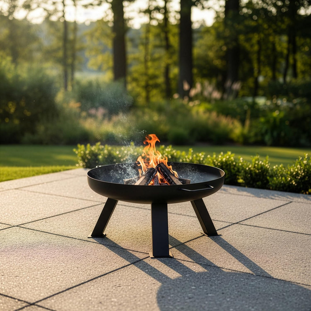Lehmann LGAFP-6008 Feuerschalen für den Garten | Feuerstelle Lagerfeuer Stahl Ø 60 cm | Feuerkorb fü