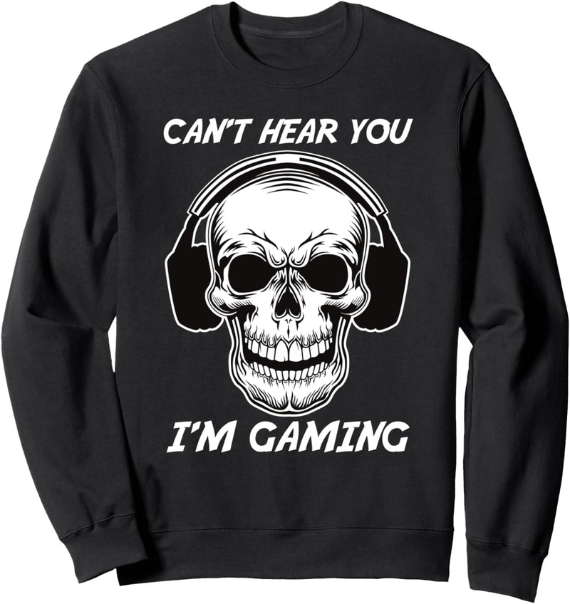 Lustiges Gamer Skeleton Punk Rock Gaming Headset Kann nicht Sweatshirt