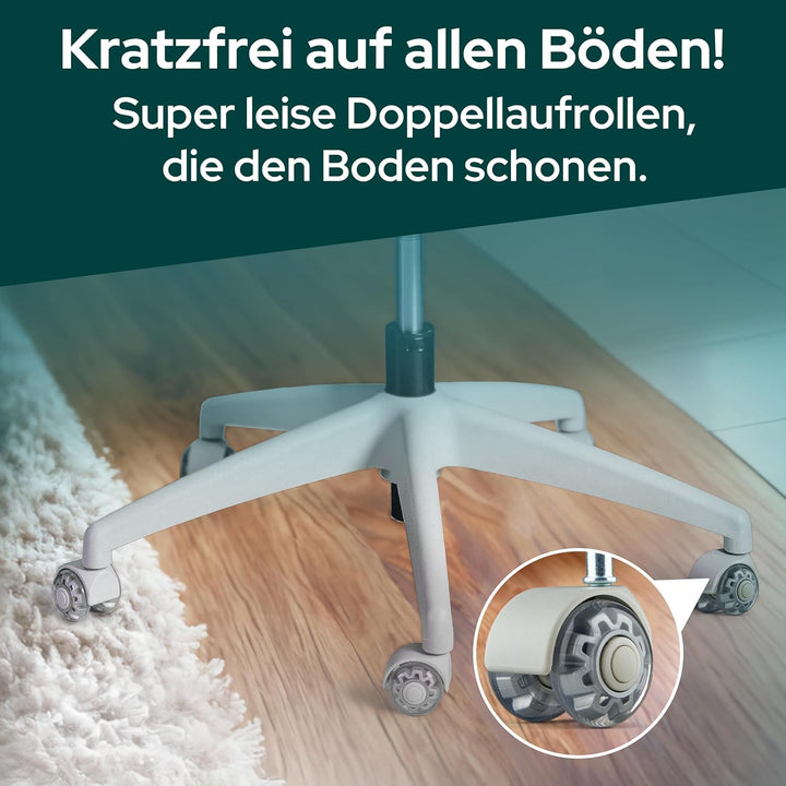 SCHEKKA® Ergonomischer Bürostuhl [verstellbare Lordosenstütze] 3D-Armlehnen | Kopfstütze | Atmungsak