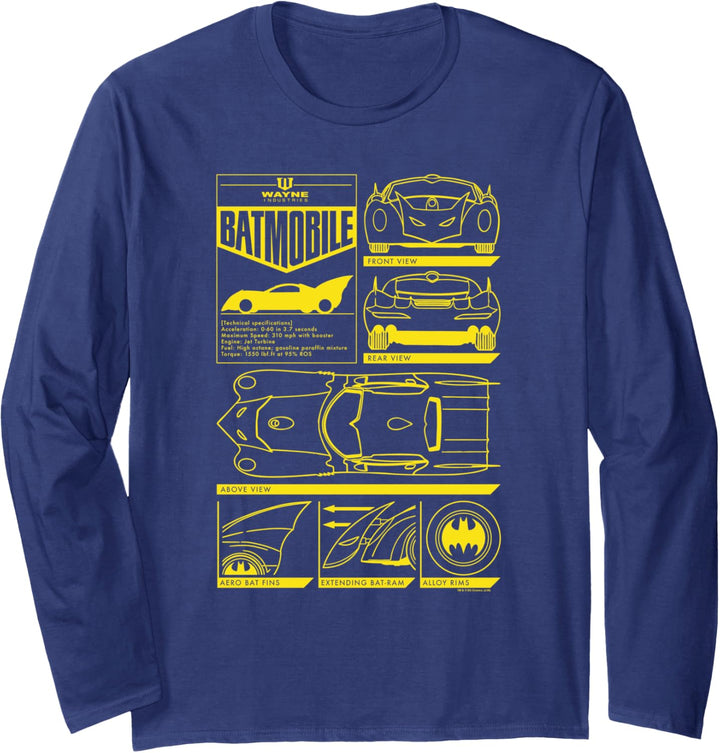 Batman Batmobile Specs Langarmshirt