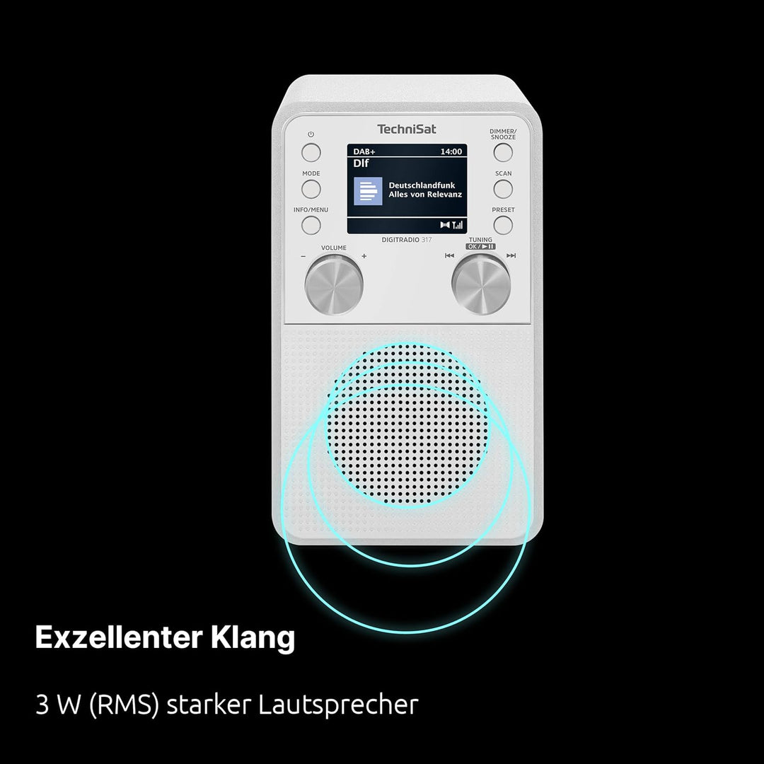 TechniSat DIGITRADIO 317 - Vertikales DAB+ UKW Radio mit Bluetooth Audiostreaming, Radiowecker, Slee