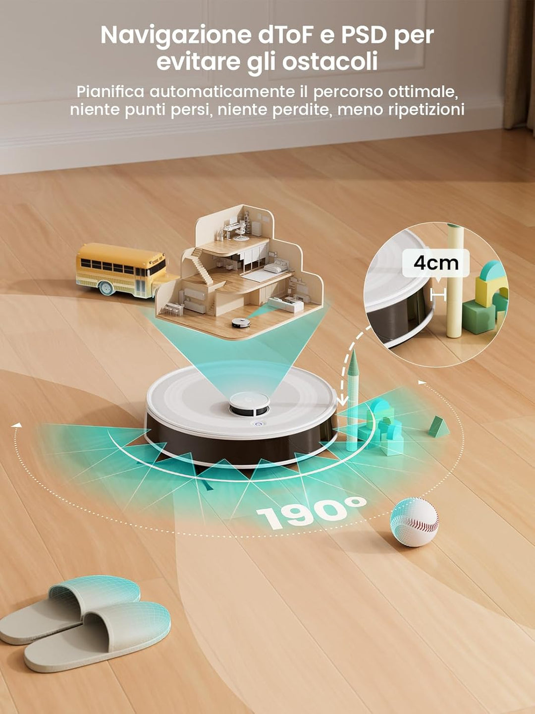 LEFANT M2 Saugroboter Mit Wischfunktion, Mehrstufiges Mapping, Staubsauger Roboter mit No-Go-Zonen,
