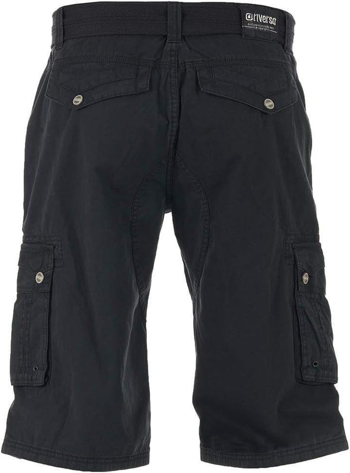 riverso Cargo Shorts Herren mit Gürtel Regular Fit RIVAnton Kurze Hosen Cargoshorts Sommer 100% Baum