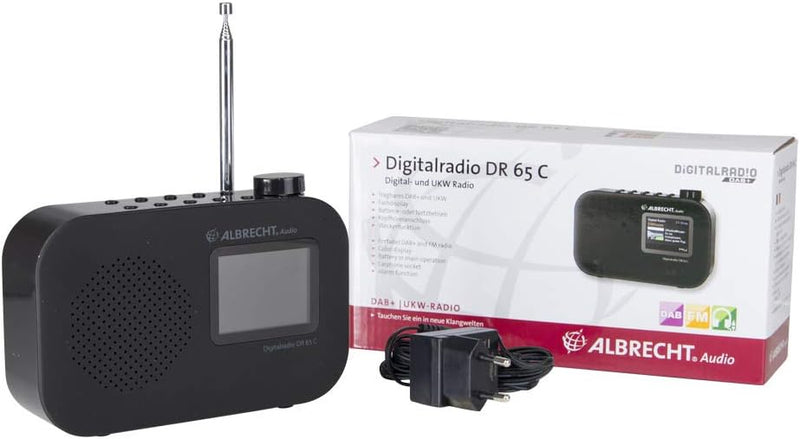 Albrecht DR65C tragbares Digital-Radio, 27361, DAB+/UKW-Empfang mit Kopfhörer-Anschluss, Batterie- u