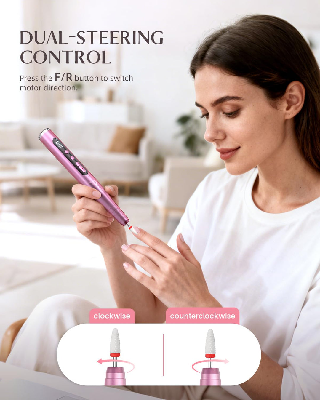 JOREST 13-in-1 Elektrische Nagelfräse Kabellos, 35.000 U/Min, 6-Stufen - Maniküre Set für Gelnägel &amp;