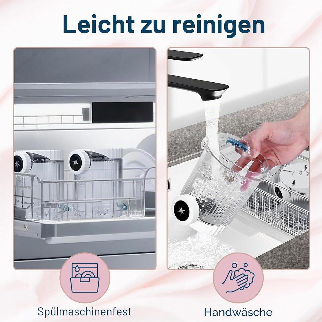 2er-Pack Ersatz-Pints und Deckel für Ninja Swirl by CREAMi NC700 Serie von MMOBIEL – Klare Eiscremeb
