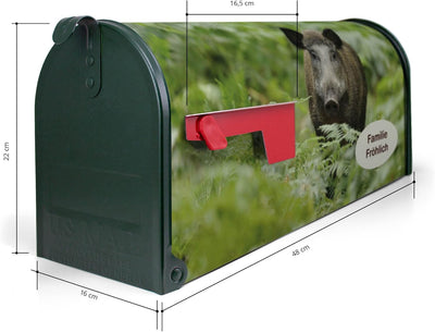 banjado® Amerikanischer Briefkasten individualisiert - US Mailbox/Letterbox mit Motiv Wildschwein 51