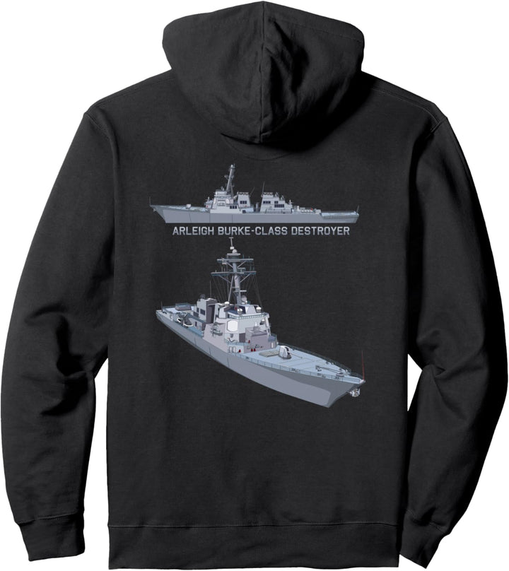 Arleigh Burke Klasse Zerstörer Schiffsdiagramm Pullover Hoodie