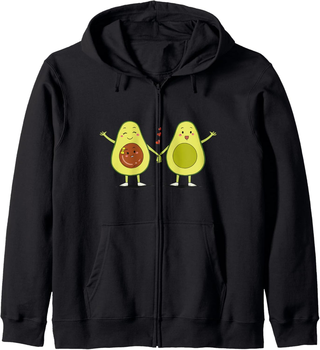 Nettes Avocado-Familienpaar mit Baby Liebes geschenk Kapuzenjacke