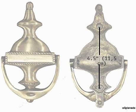 eSplanade Kolonialstil Messing Türklopfer, gelb, 4 X 2 X 20,3 cm