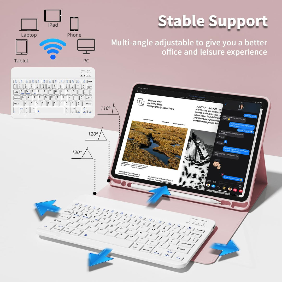 JKSML Hülle mit Tastatur für iPad Pro 11 Zoll 4./3./2.Generation (2022/2021/2020) mit Stifthalter, A