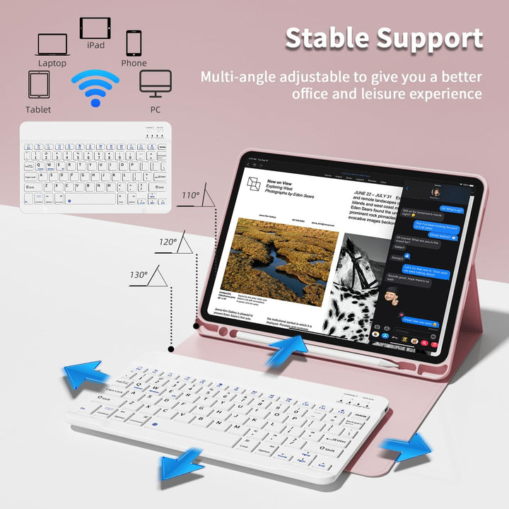 JKSML Hülle mit Tastatur für iPad Pro 11 Zoll 4./3./2.Generation (2022/2021/2020) mit Stifthalter, A