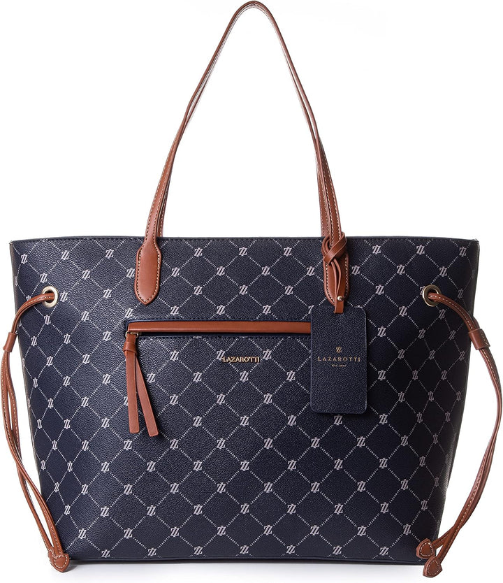Lazarotti Palermo Shopper Tasche Damen | Tote Bag mit seitlichen Kordelzügen | XXL Schultertasche 37