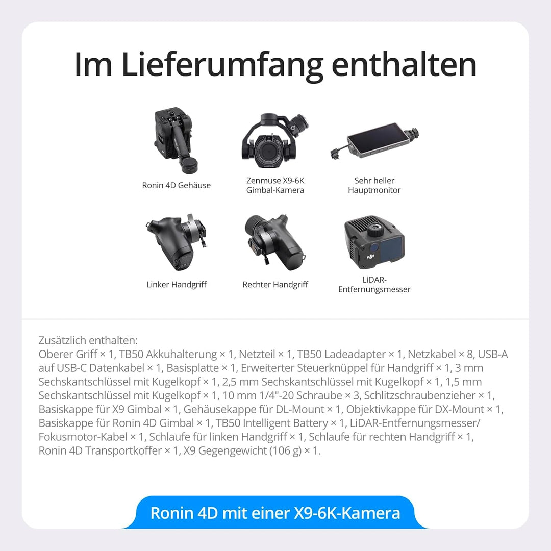 DJI Ronin 4D 6K - Aktive 4-Achsen-Stabilisierung wie beim Kamerawagen. Präziser und intuitiver LiDAR