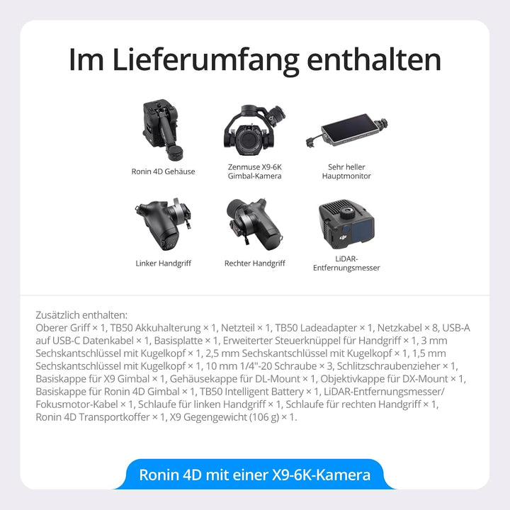 DJI Ronin 4D 6K - Aktive 4-Achsen-Stabilisierung wie beim Kamerawagen. Präziser und intuitiver LiDAR
