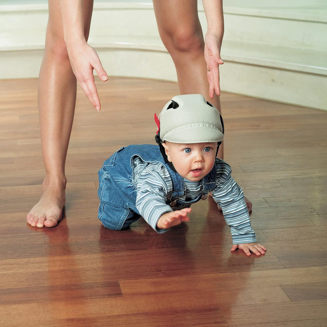 OKBABY Krabbelhelm - weicher Schutzhelm - für Kinder von 8-18 Monaten (Kopfumfang 44-52cm) Beige, Be