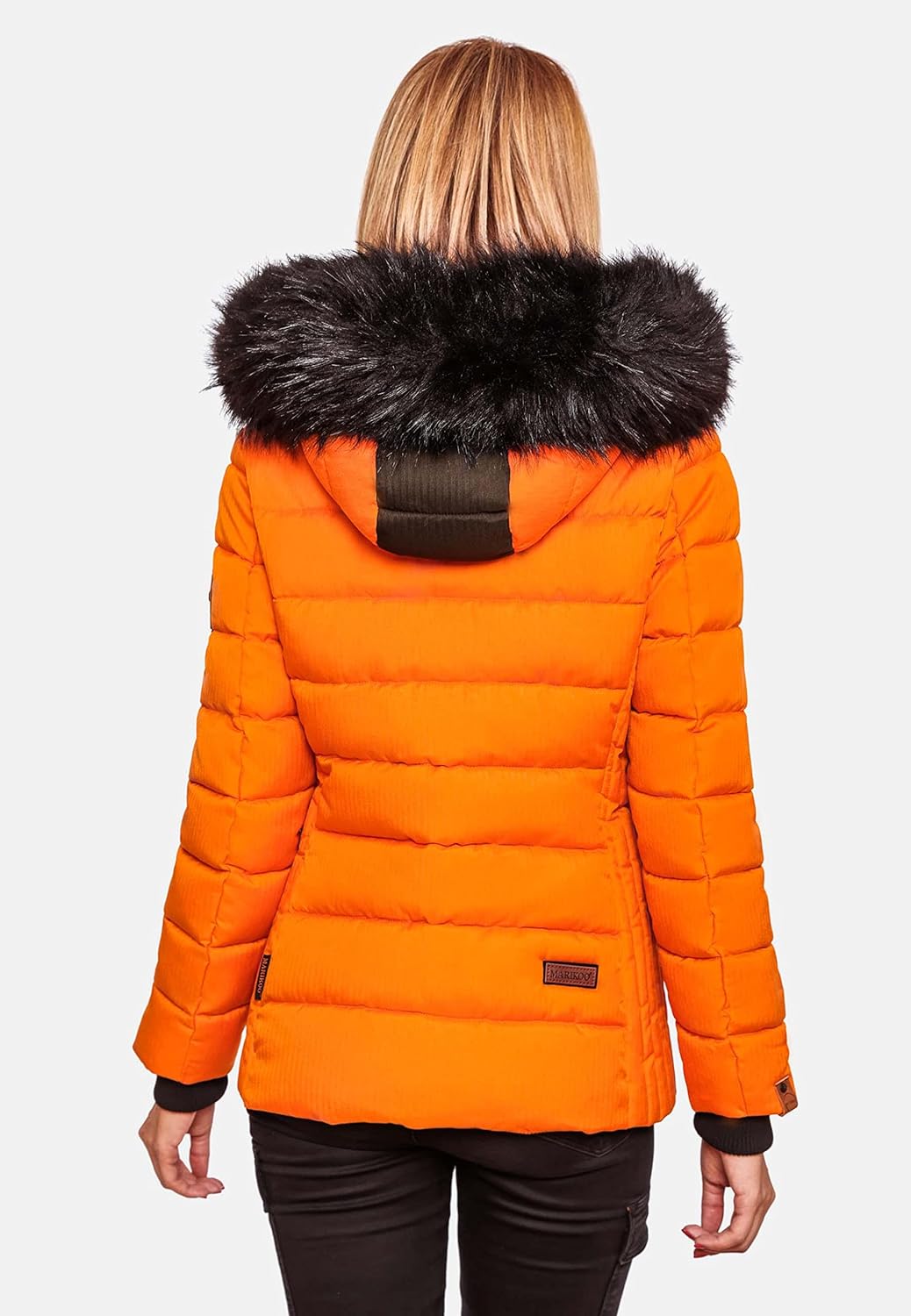 MARIKOO Damen warme Winter Steppjacke mit Kapuze Unique XS-XXL XS Burnt Orange, XS Burnt Orange