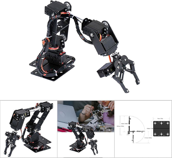 Mechanischer Arm, 6DOF-Roboterarm, Programmierbarer Vollmetall-Roboter, Mechanischer Arm, Klemmklaue